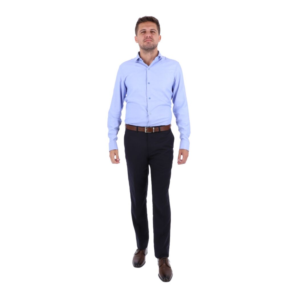 Camisa Para Mancuernillas Azul – Valenti