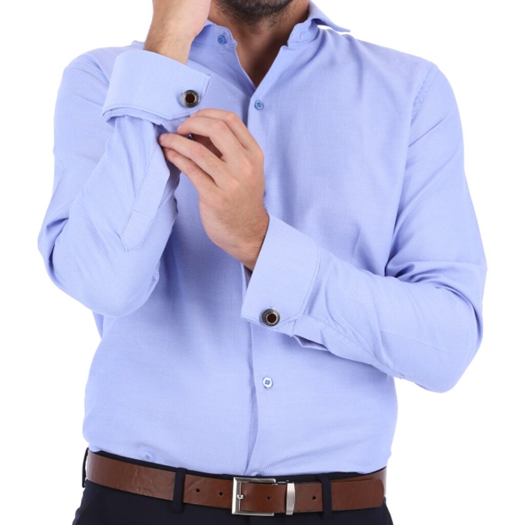 Camisa Para Mancuernillas Azul – Valenti